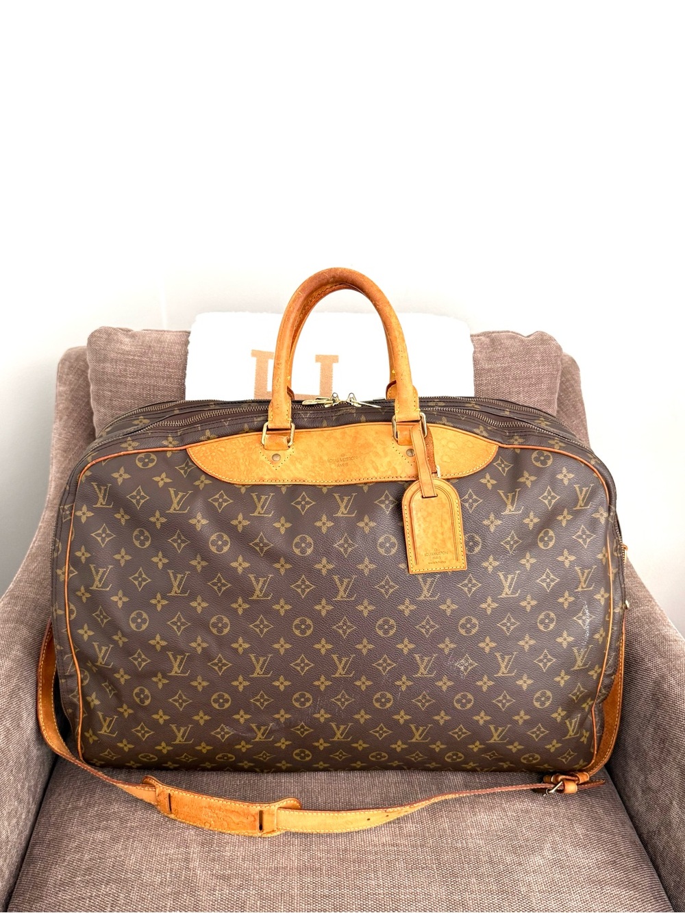Authentic Louis Vuitton Alizé travel bag M41392 monogram LV brown canvas large - Picture 2 of 16